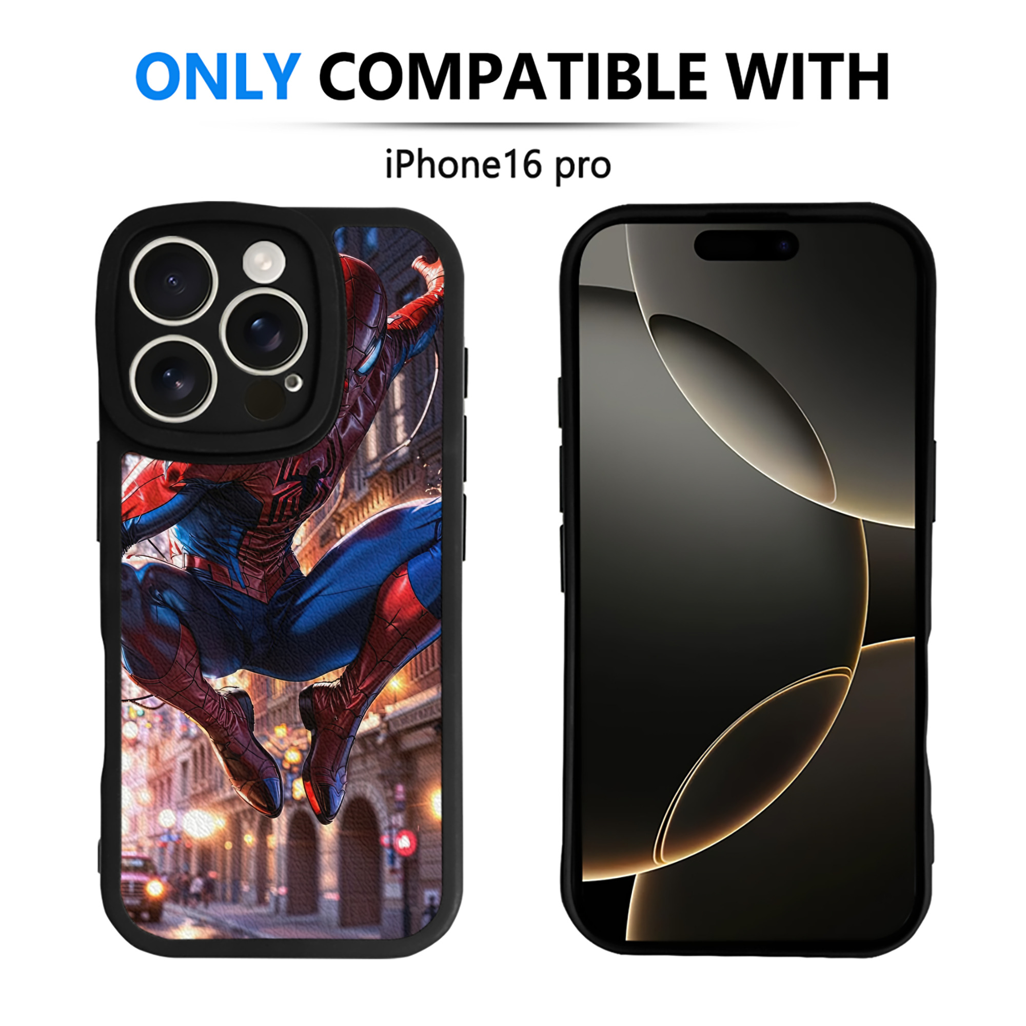 （画像用） Spider Man スパイダーマン 【iPhone 16シリーズ対応】シリコンスマホケース（レザー調） 材質：シリコン